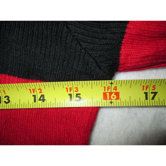 AGB Sweater Dress S Black Red Stripe Pencil Crew Neck Cotton Rayon Blend (RK115) - Picture 8 of 10